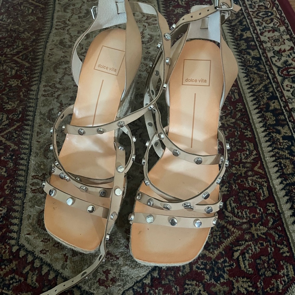 Dolce Vita Tan Studded Women's Sandals